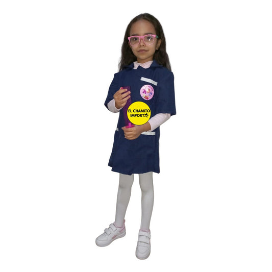 Disfraz De Párvula Delantal + Lentes Para Niños