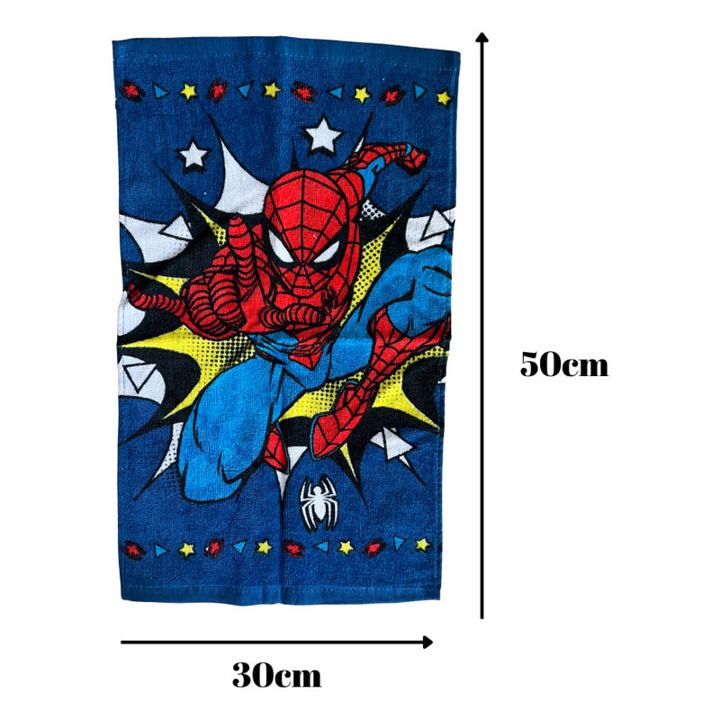 Bolsa De Genero Para Niños Párvulo + Toalla De Mano Algodon Azul Spiderman