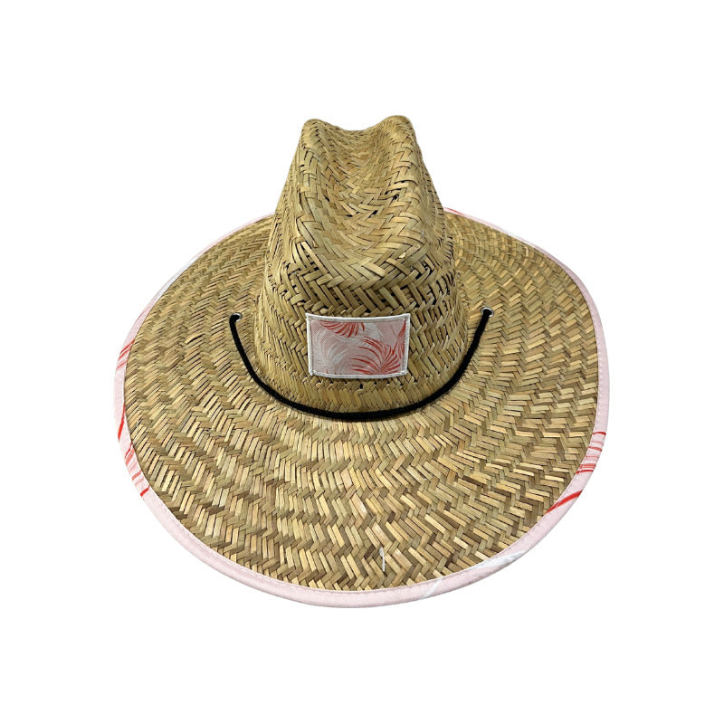 Chupalla Paja Sombrero De Verano Para Adultos Rosa Standar