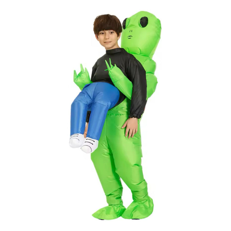 Disfraz Marciano Inflable Alien Infantil 120-150cm Verde Lima