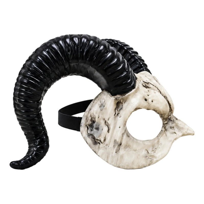 Disfraz Demon Cabra Oscuro Capa + Mascara - Halloween Negro 140cm