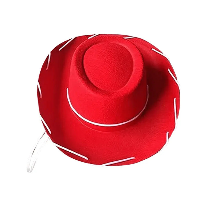 Sombrero Vaquerita Jessie Rojo Fiesta Niña/ Mujer Rojo Grande Lisa