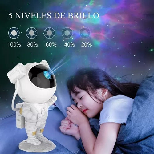 Proyector De Estrella Galaxia Astronautas Lampara De Noche Color De La Estructura Blanco