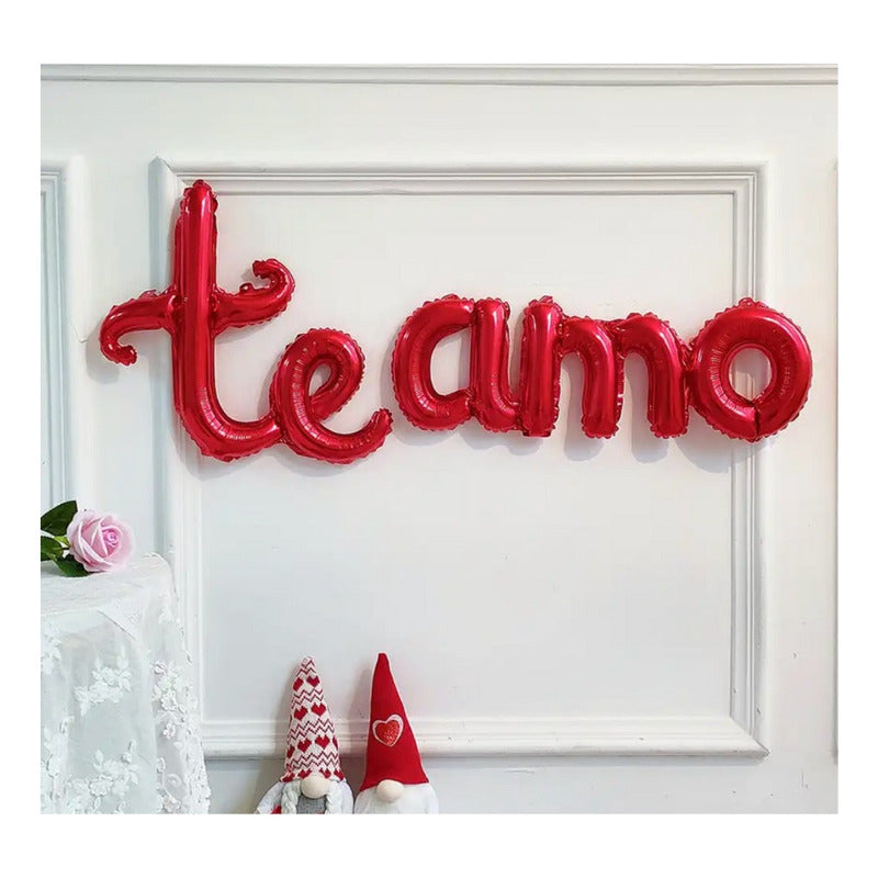 Globos Metalizados Set De Globos Te Amo San Valentin Rojo Te Amo