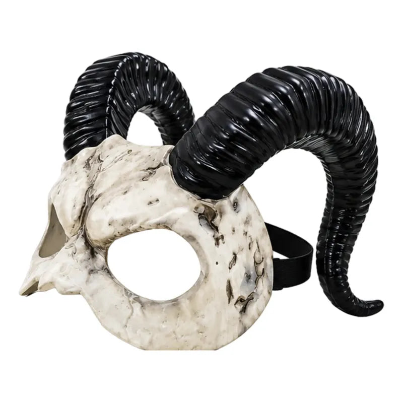 Disfraz Demon Cabra Oscuro Capa + Mascara - Halloween Negro 140cm
