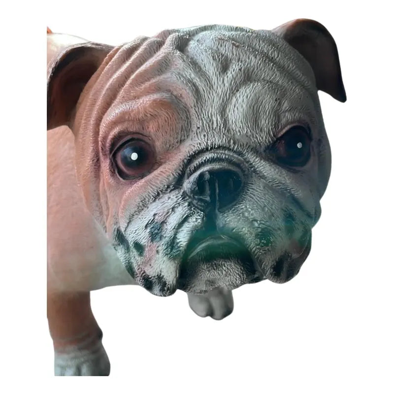 Figura Juguete De Perro/ Adorno/maniqui Bulldog Ingles Café