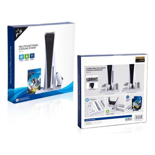 Base Soporte Vertical Stand Para Ps5 Con Estación De Carga Blanco
