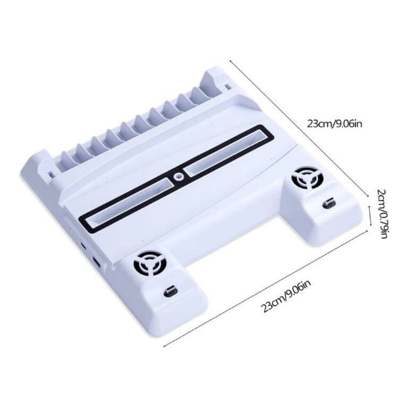 Base Soporte Vertical Stand Para Ps5 Con Estación De Carga Blanco