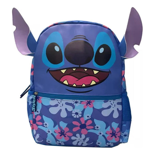 Mochila Stitch Disney Con Capucha 3d Para Niños Color Celeste