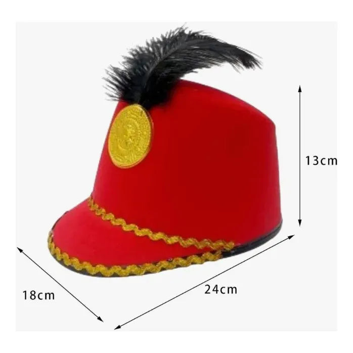 Gorro De Soldado Cosplay Accesorio Para Disfraz Rojo Standar 58cm Soldado