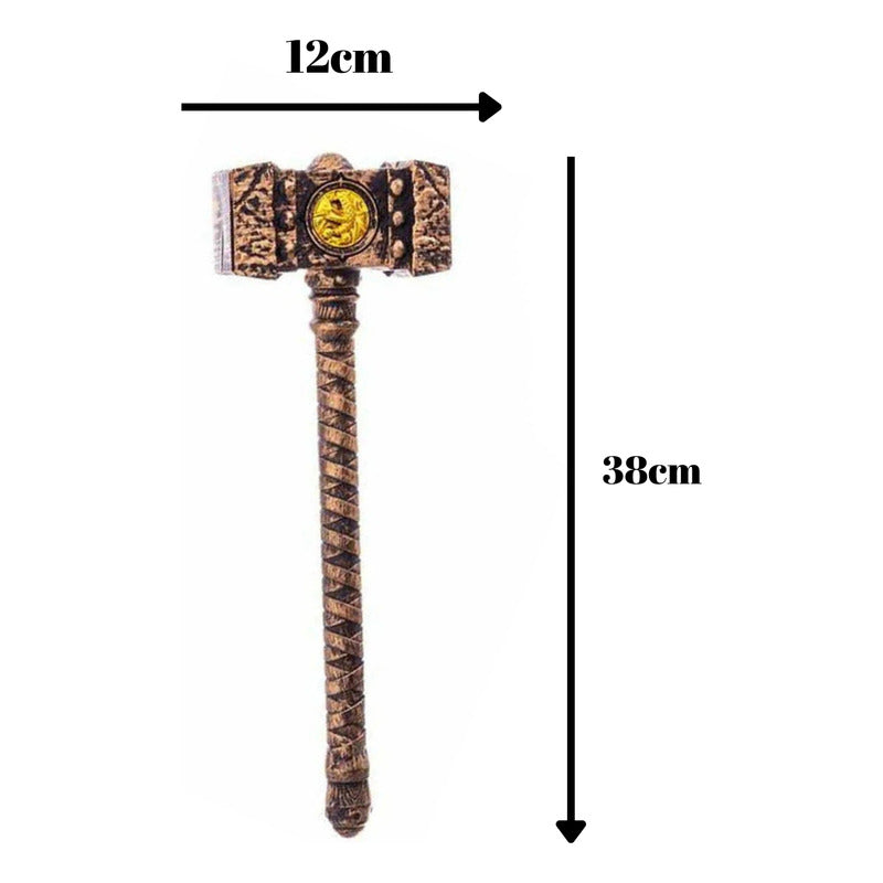 Martillo Medieval Juguete Accesorio Para Disfraz Bronce 38cm