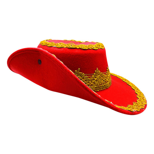 Sombrero Caporal Bailes Tipicos Juvenil Hombre Rojo Standar 57cm Lisa