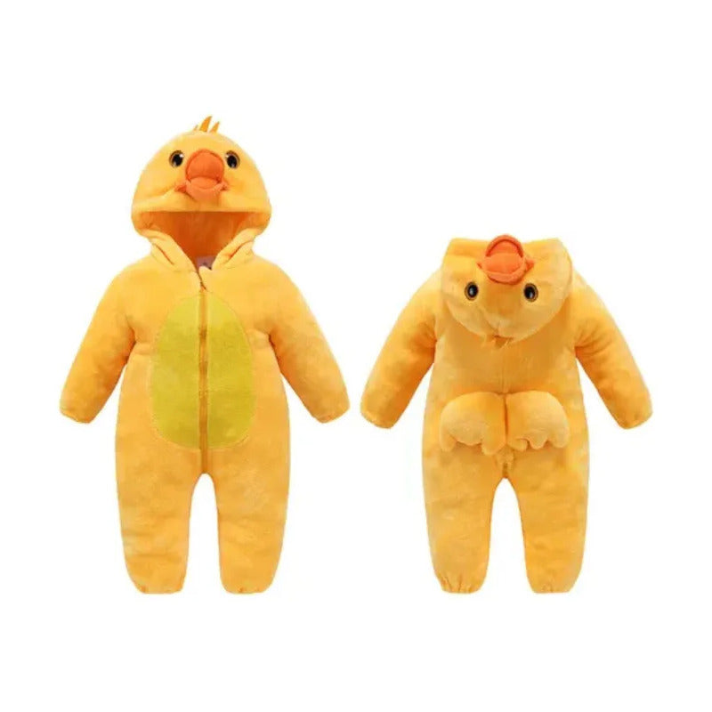 Pijama Y Disfraz Enterito Polar Bebes Amarillo Pato 70