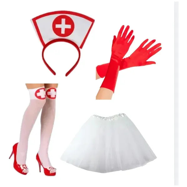 Disfraz De Enfermera Para Mujer Cosplay Blanco One Size