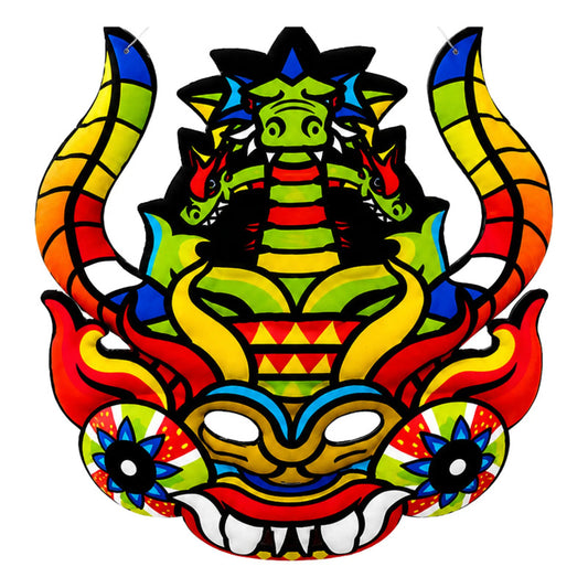 Máscara Diablada La Tirana Fiestas Patrias/ Goma Eva Negro/rojo Tirana