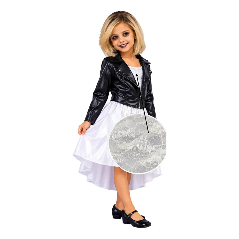 Disfraz Novia De Chucky Tiffany Niña Negro /blancg 5-6