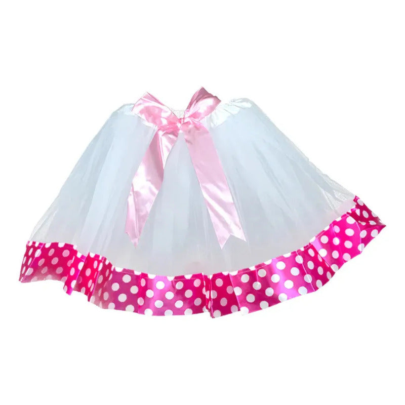 Falda Tutu Lunares Niña Rosa Lunares Unica