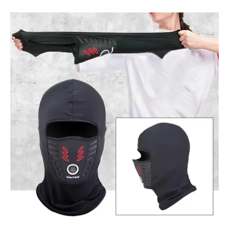 Balaclavas Micropolar Pasamontaña Mascara Proteccion Frio Negro Liso Standar Ajustable
