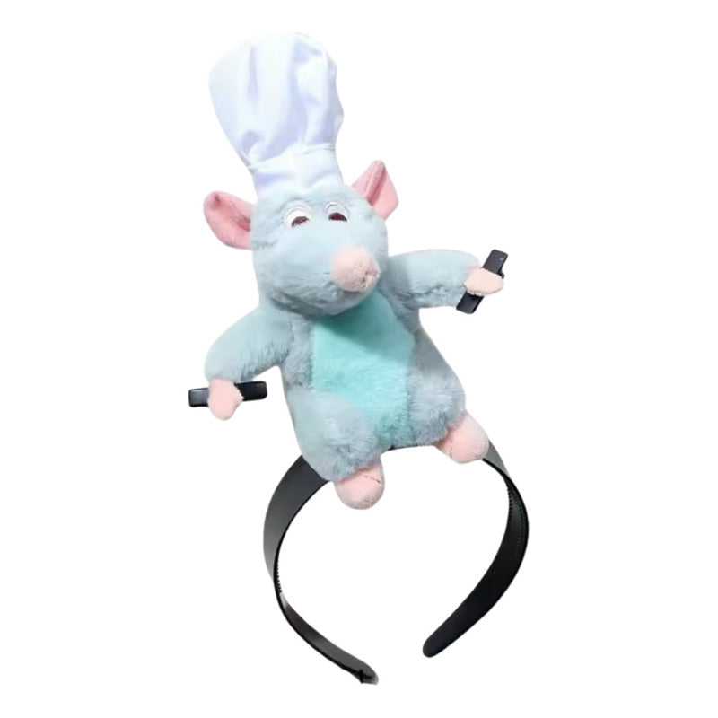 Cintillo Ratatouille Para Pelo Adorno Con Pinches Gris
