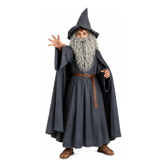 Disfraz Hechicero  Adulto / Niño Cosplay Gris Oscuro/niño 10-12