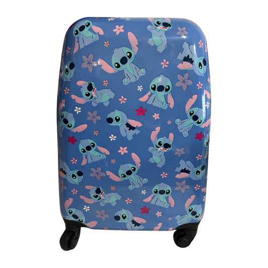 Maleta Viejera Infantil 4 Ruedas 18  Stitch Celeste Stitch