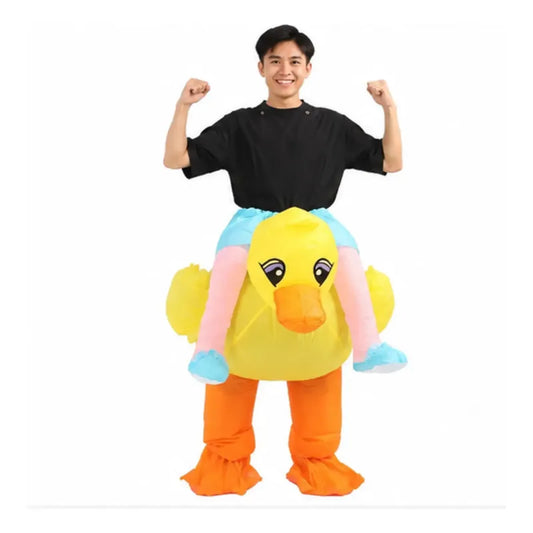 Disfraz Inflable De Pato Amarillo Adulto/ Infantil 160-190cm/adulto