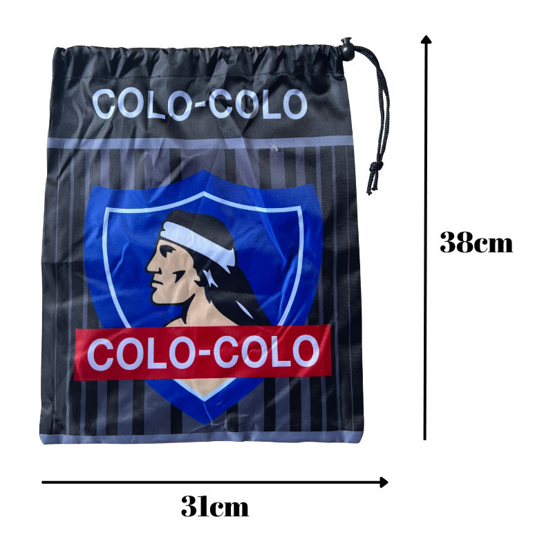 Bolsa De Genero Para Niños Párvulo + Toalla De Mano Algodon Negro Colo-colo