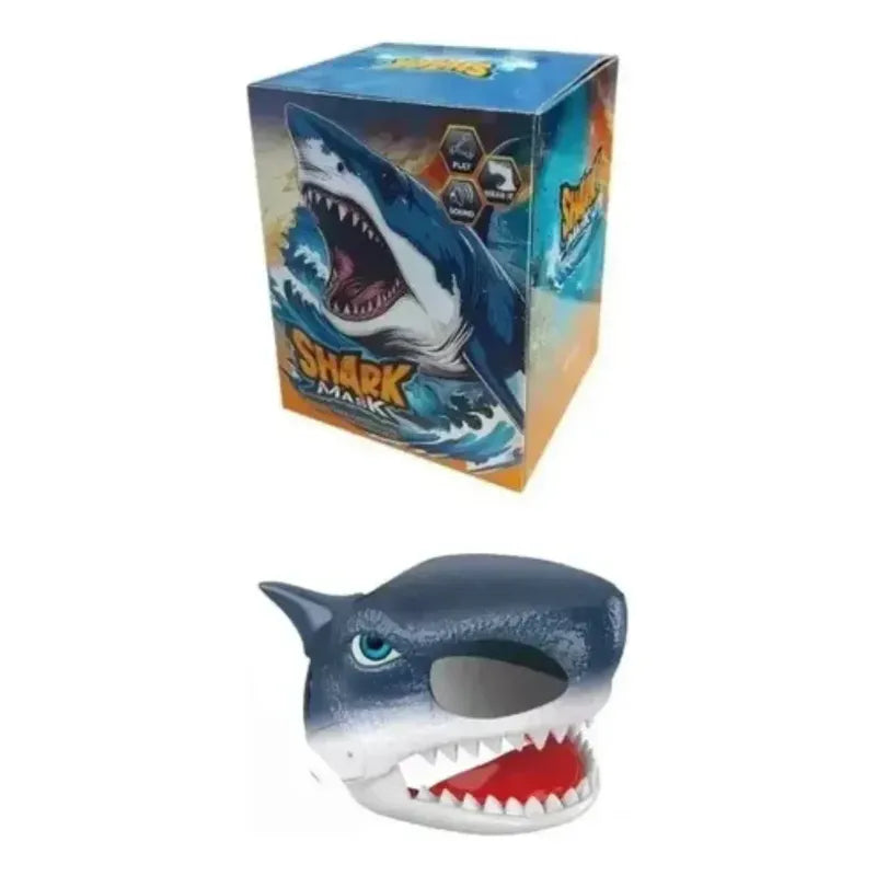 Mascara De Tiburon Para Niños Con Sonido Realista Azul Acero Tiburón
