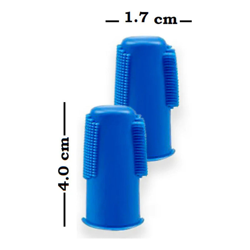 Pack X2 Cepillos Dedo Dental Care Sin Sabor Para Mascotas Perros Gatos