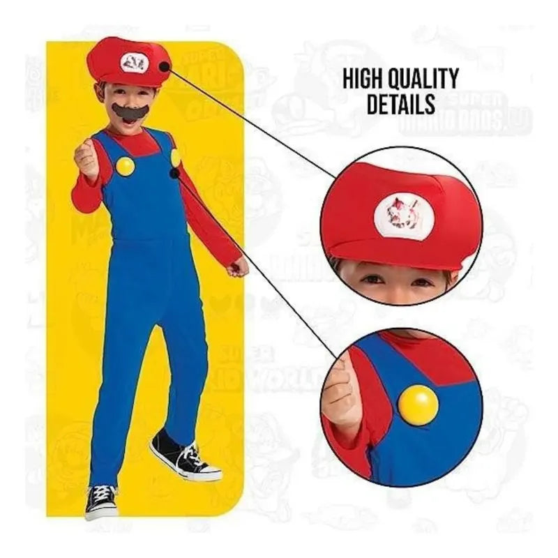 Disfraz De Mario Y Luigi Niños Para Cosplay Rojo/mario 3-4