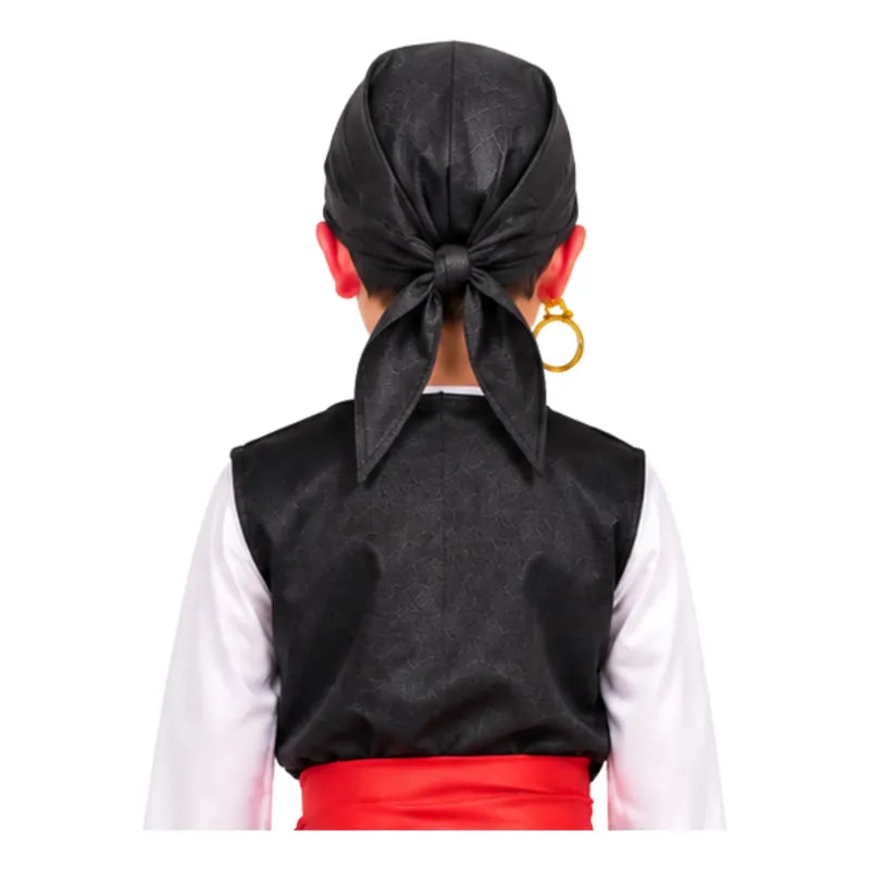 Set De Pirata Para Niños Bandana + Aro + Parche - Cosplay Negro 4-10 Años