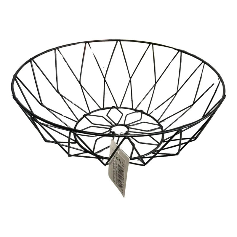 Cesta De Frutas Verduras Centro De Mesa Cocina Reja Amplia Negro
