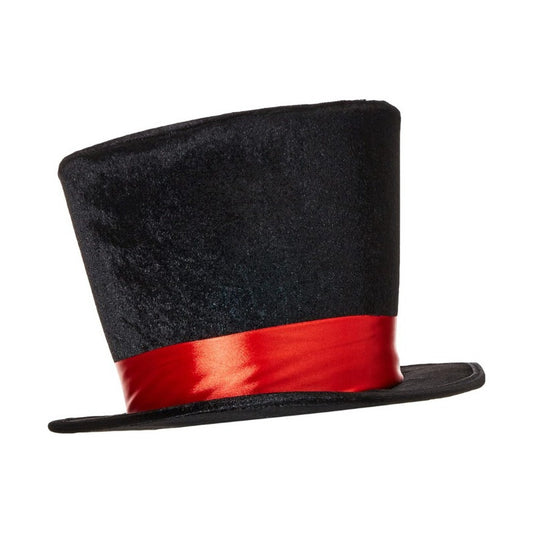Sombrero Copa Grande Cosplay Con Cinto Rojo Adulto Negro-rojo
