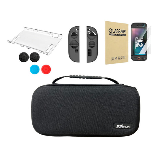 Set Estuche +accesorios 11 En 1 Compatible Nintendo Switch 2 Negro