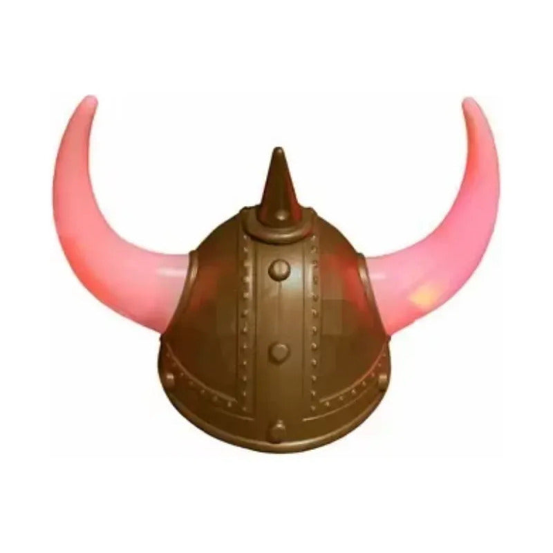 Gorro Casco Vikingo Accesorio Con Luz Cosplay Dorado Oscuro Vikingo