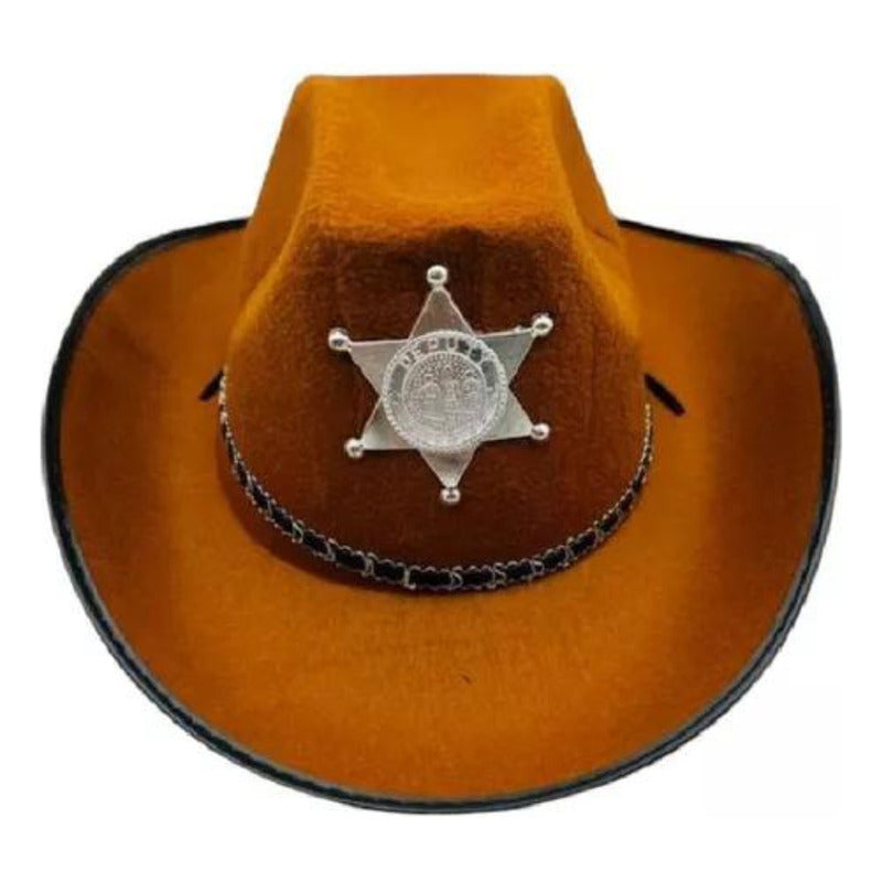 Set Vaquero Disfraz Cosplay Sombrero + Bandana Cafe-rojo Standar