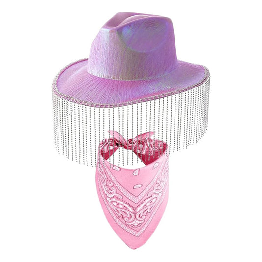 Sombrero Vaquero Con Flecos + Bandana Cosplay Conciertos