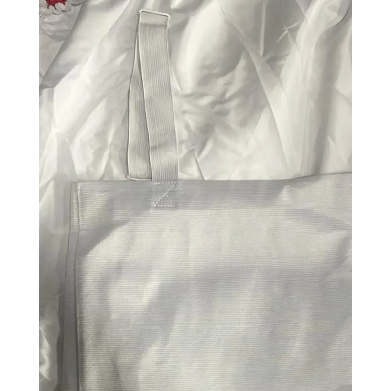 Falso Vestido Competencia Mujer Fechas Patrias Blanco Lisa S
