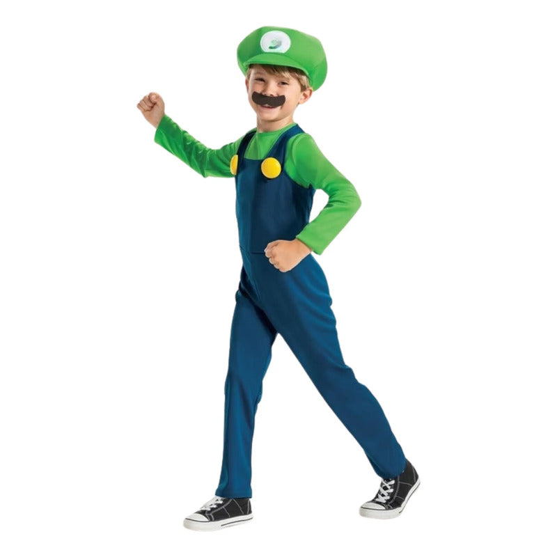 Disfraz De Mario Y Luigi Niños Para Cosplay Verde/luigi 7-8