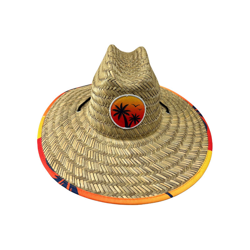 Chupalla Paja Sombrero De Verano Para Adultos Naranjo Standar