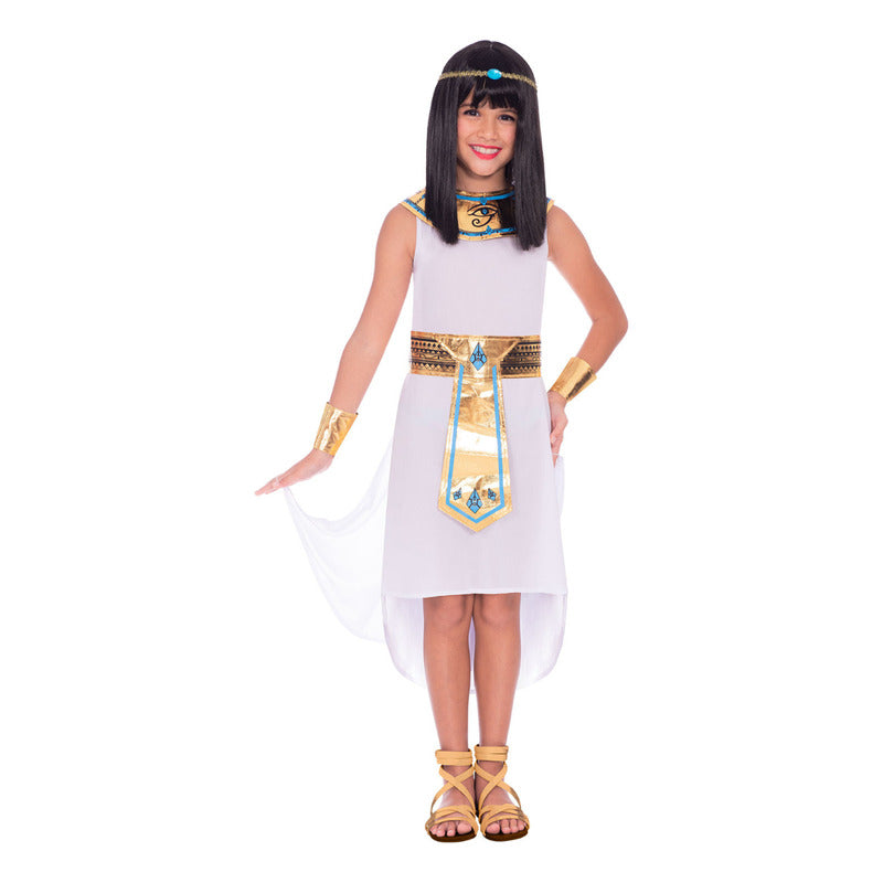 Disfraz Niña Princesa Egipcia Cleopatra Cosplay Halloween Blanco 5-6