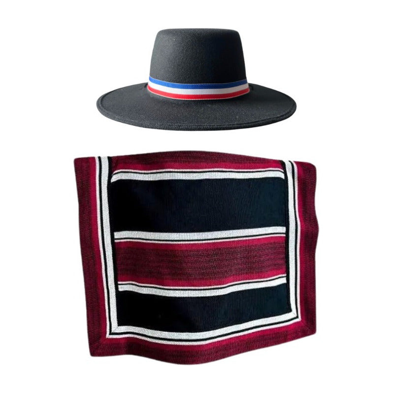 Manta Poncho  + Sombrero  Huaso Niño