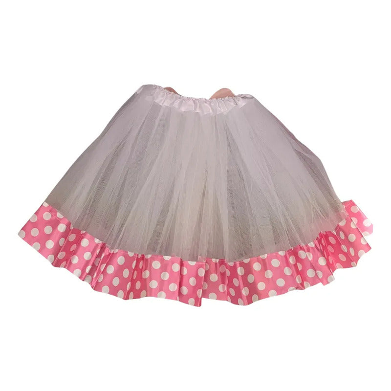 Falda Tutu Lunares Niña Rosa Lunares Unica