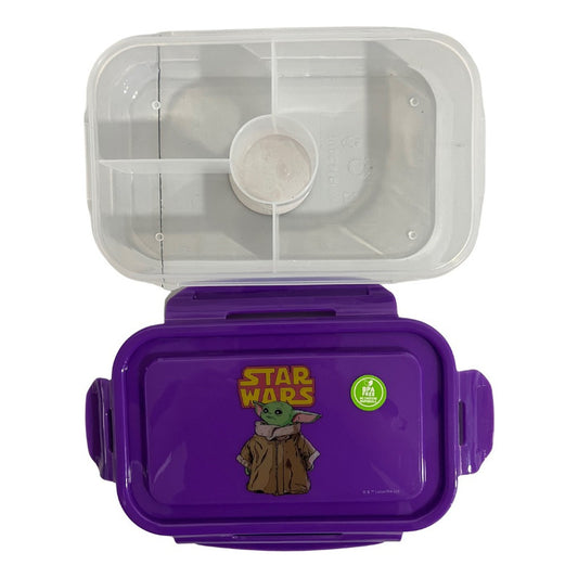 Hermetico Rectangular 700ml Star Wars Baby Yoda Color Violeta Oscuro