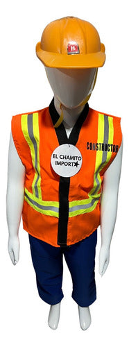 Disfraz De Constructor Para Niños Con Casco Y Juguetes