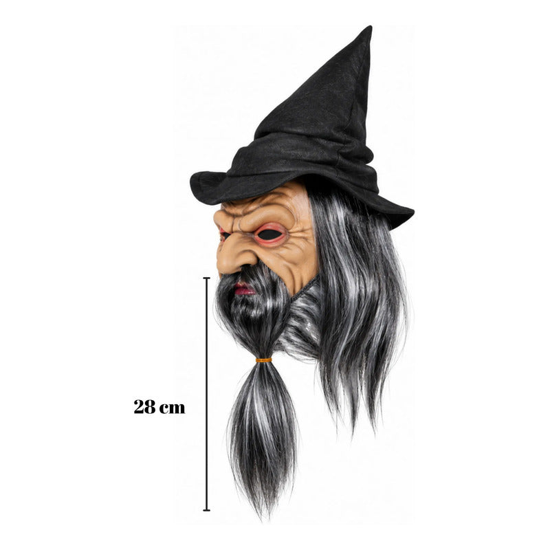 Máscara De Látex Hechicero Para Cosplay Gris Oscuro Hechicero