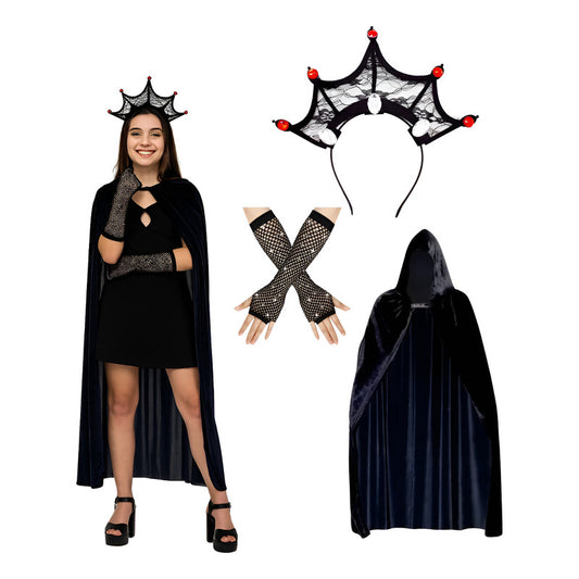 Princesa Gotica Mujer Cosplay Negro Standar 140cm
