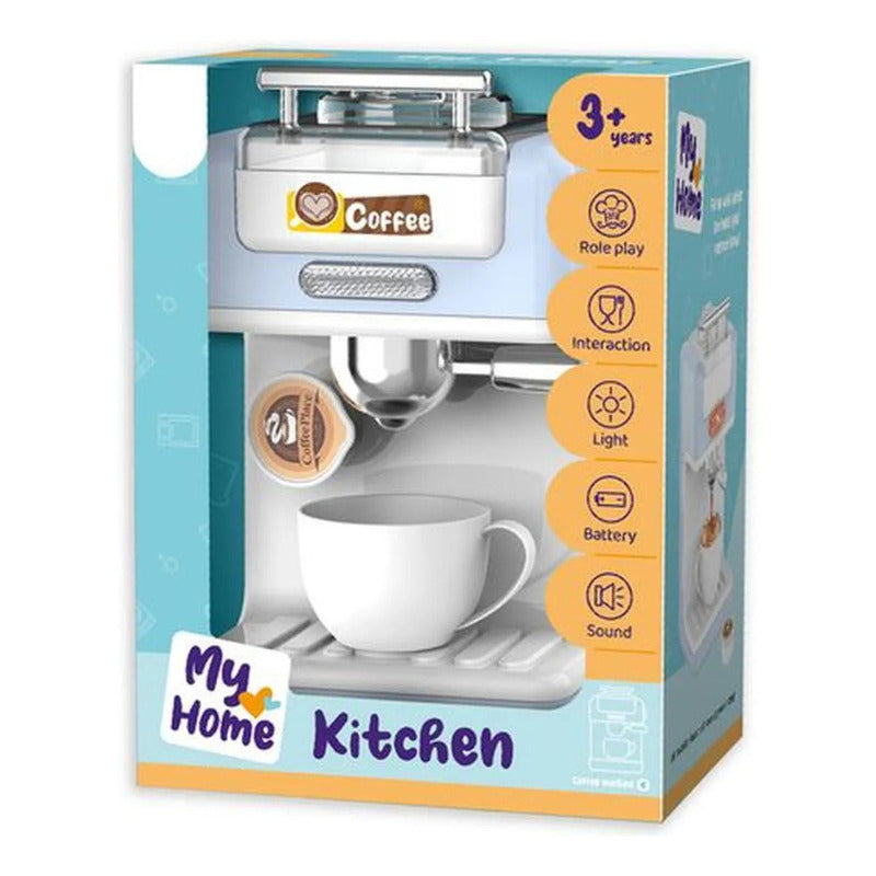 Maquina De Cafe Expreso Cafetera De Juguete Niños Celeste