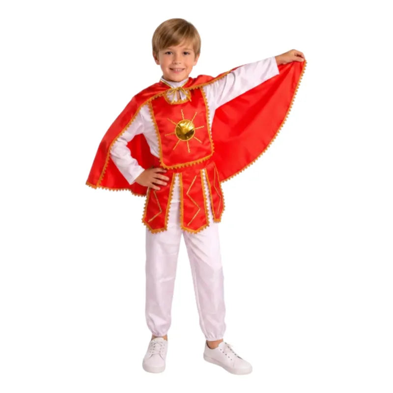 Traje Tirana Diablada Niño Con Capa Baile Fiestas Patrias Rojo 8