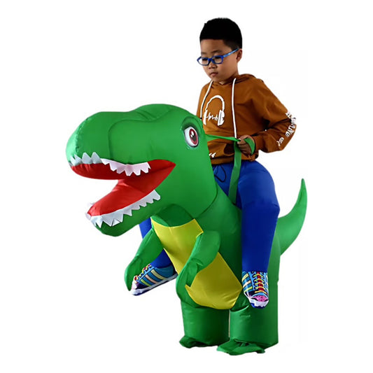 Disfraz Dinosaurio Inflable Disfraces Dino Ride Niño Verde 120-150 Estatura